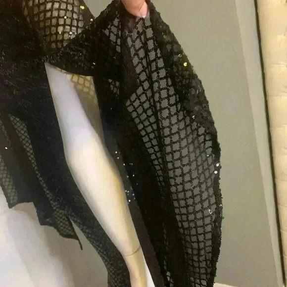 Miss ORD Plus Mermaid Black Sequin Evening Dress Size Large - Picture 6 of 12